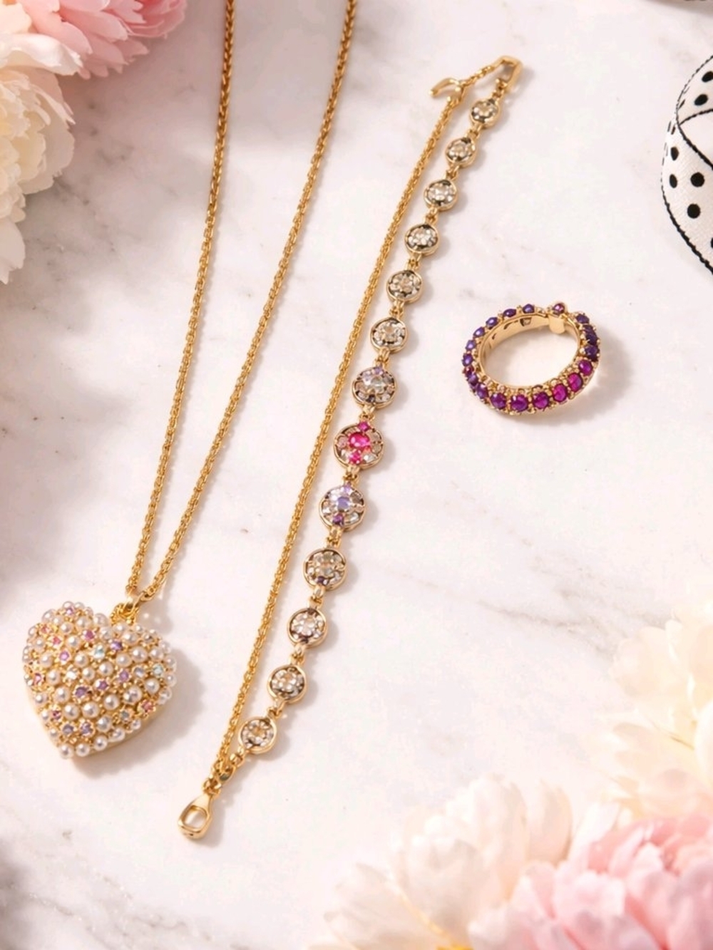 Mother's Day Sale- Elegant Gold Filled Necklace, Bracelet& Ring.$45